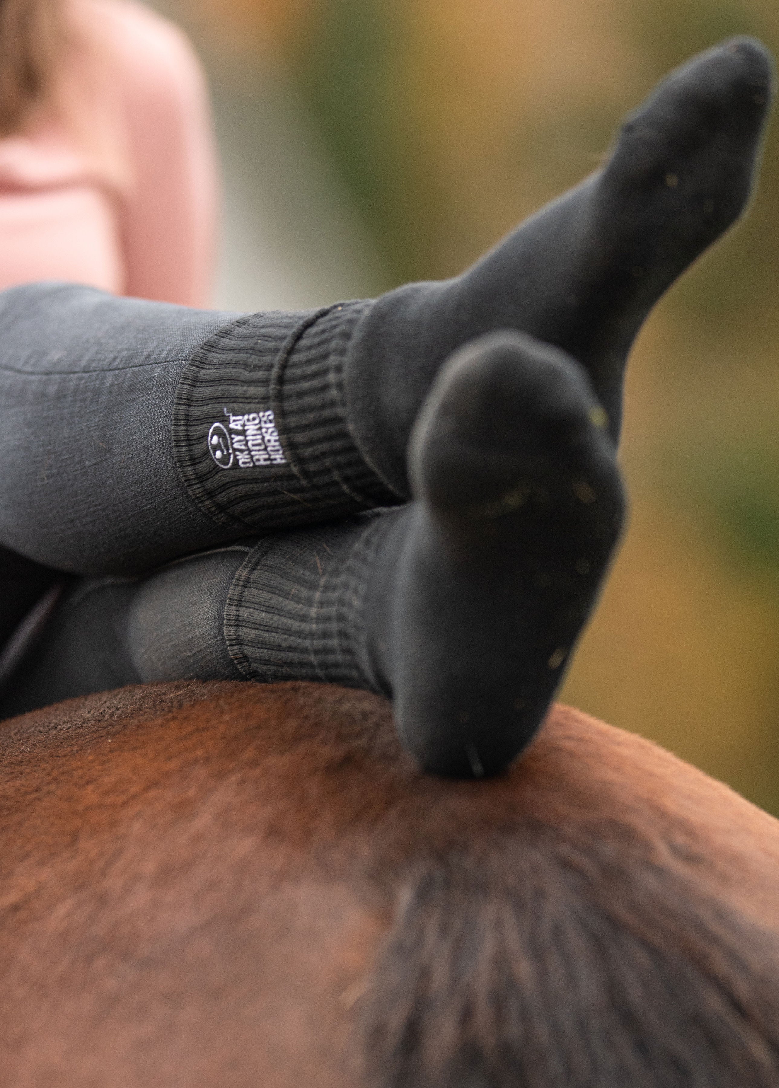 Okay At Horses Crew Socks