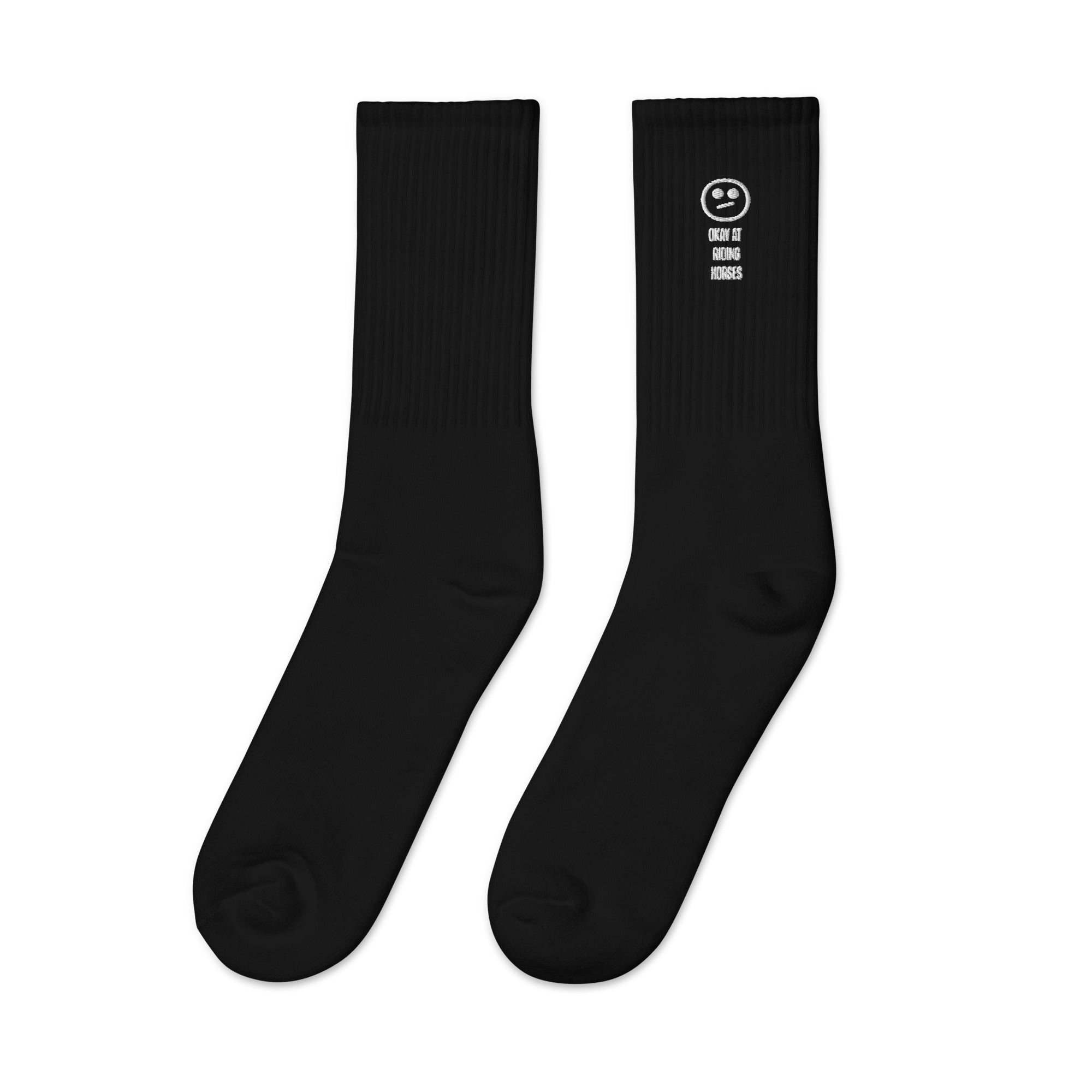 Okay At Horses Crew Socks