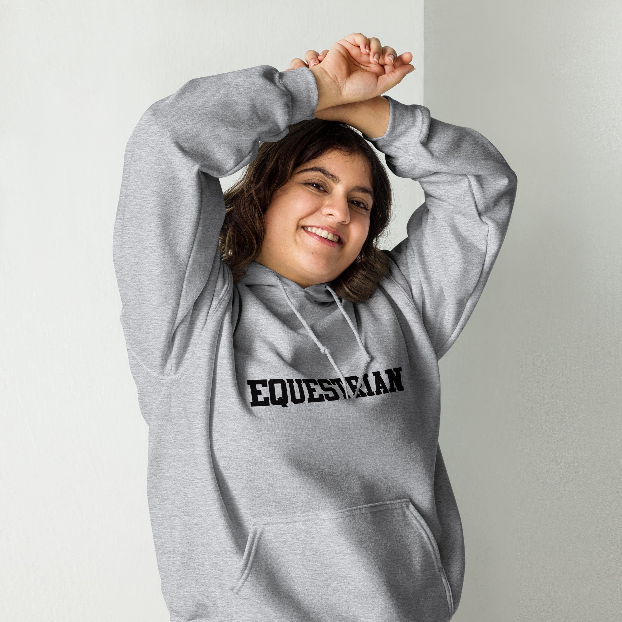 equestrian hoodie grey