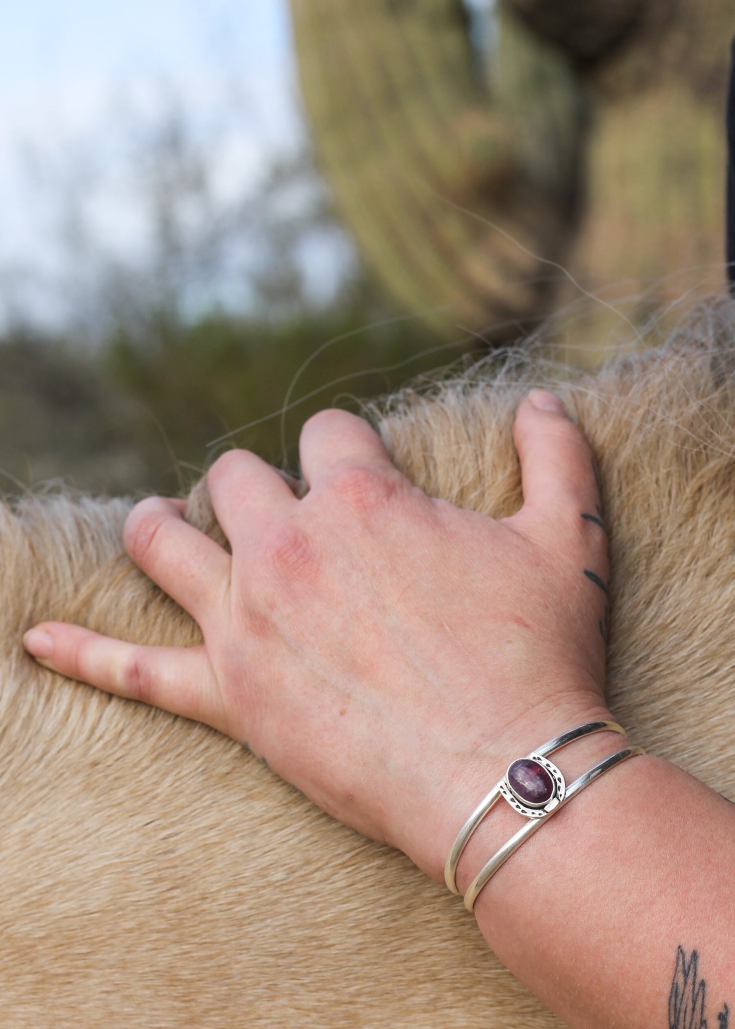 Horse Shoe Stone Cuff