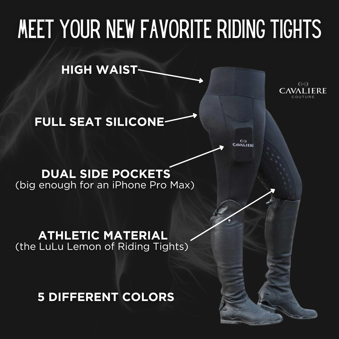 The Grand Prix Full Seat Black Riding Tights