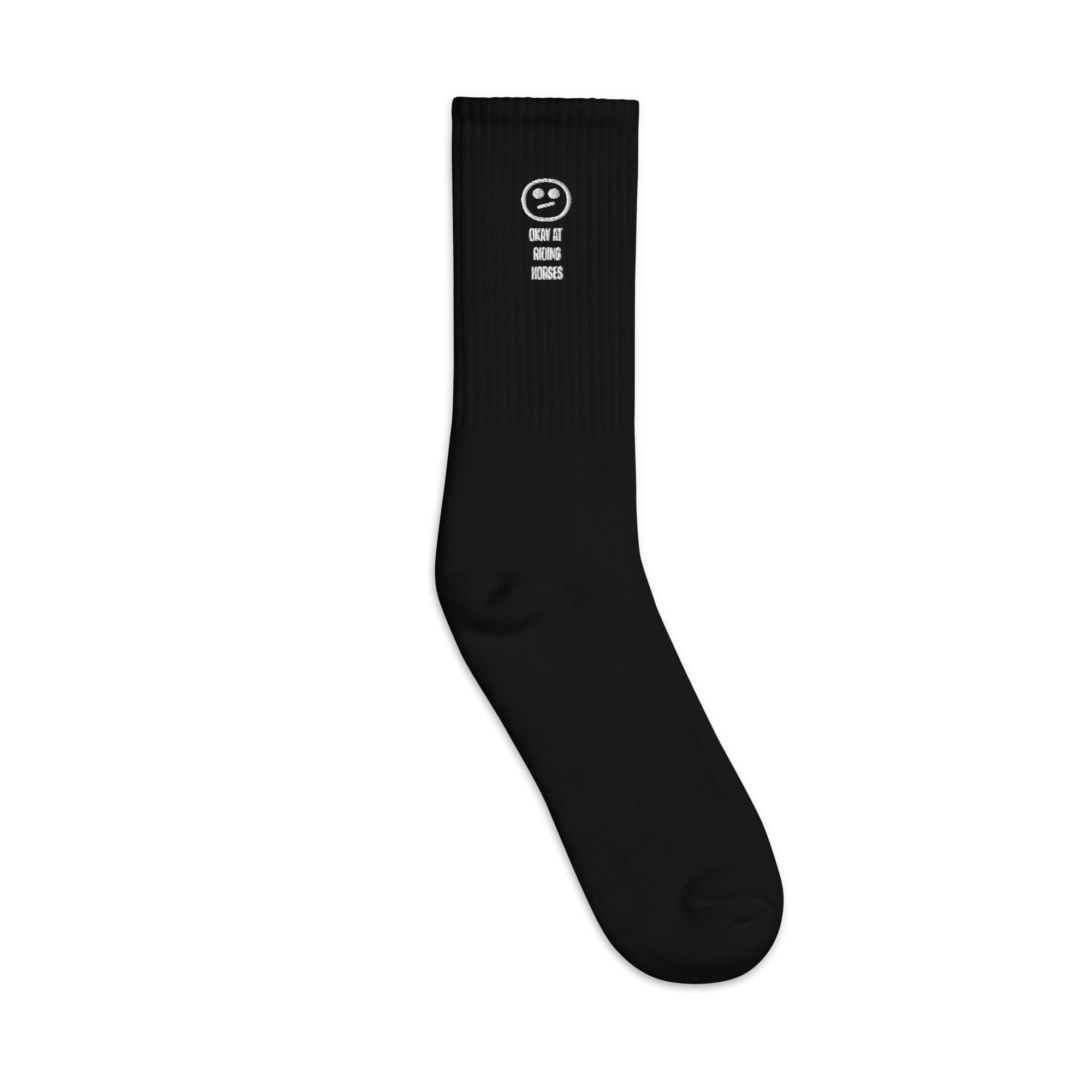 Okay At Horses Crew Socks